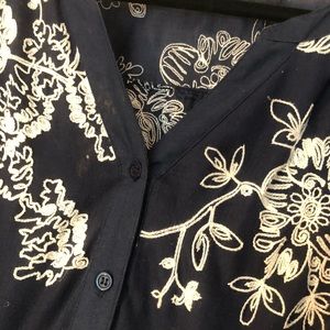EMBROIDERY button down dress